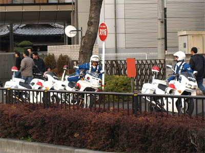 Japanische Motorradpolizei