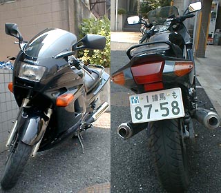 Front and rear images of ZZR250