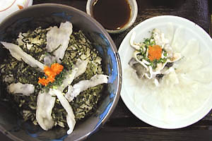 ふぐ刺し丼セット 林屋 下関