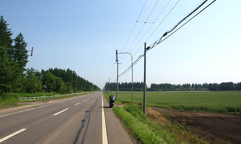 北海道の直線道路、帯広の南部