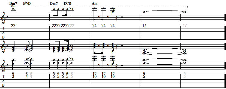 「キュアフォーチュンのテーマ」のＢメロの楽譜