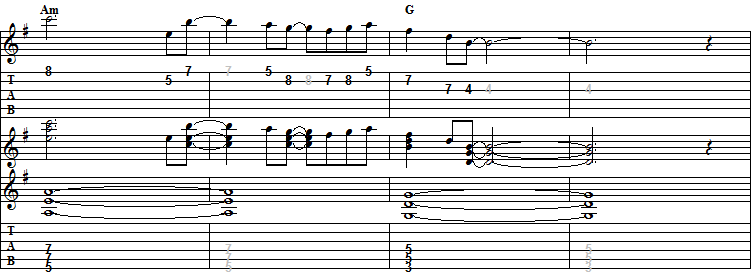 「キラキラキラルン♪キラキラル♪」のＢメロ後半部分の楽譜
