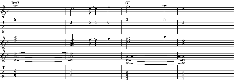 満と薫のテーマのギター用TAB譜面 3