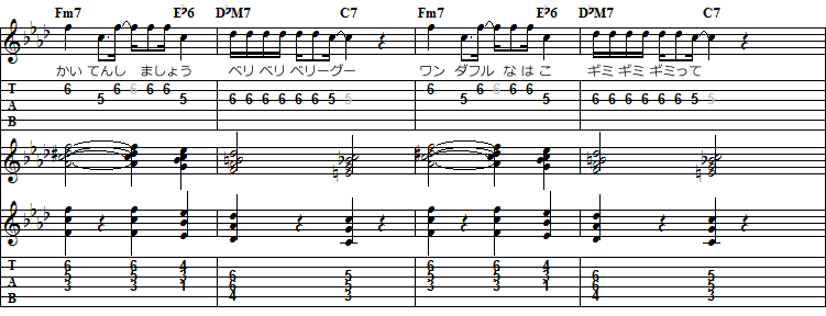 「シュビドゥビ☆スイーツタイム」のＡメロの楽譜