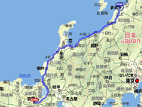 国道8号線の地図