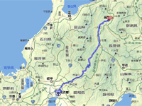 国道19号線の地図