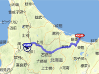 国道39号線の地図
