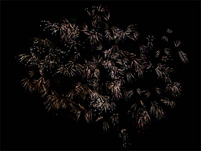 Sehr schönes japanisches Feuerwerk, 'Sen-Rin'