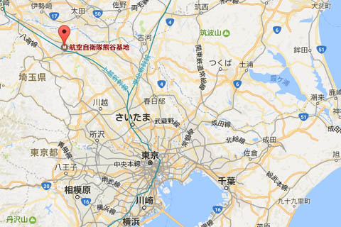 航空自衛隊 熊谷基地の位置を示した地図