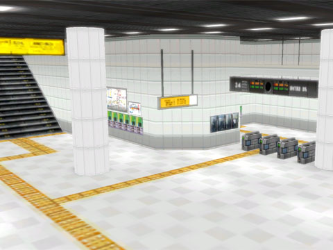 Ａ列車で行こう９の地下鉄駅（ドーム型）の改札口と自動券売機