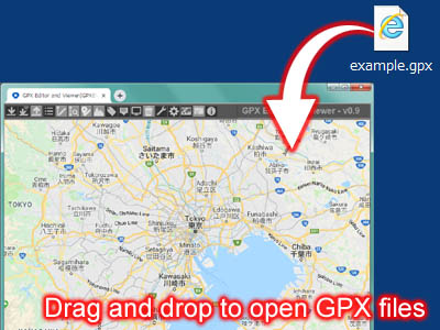 Load a GPX file by drag and drop it to the browser