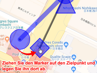 Verschieben Sie die in Google Maps angezeigten Markierungen