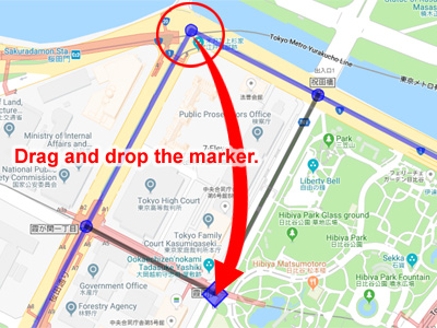 How to move waypoints on Google Maps (step3)
