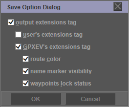 Save Option Dialog for setting to output GPX file