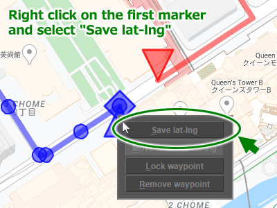 Guarde las coordenadas de waypoints (marcadores) que se muestran en Google Maps