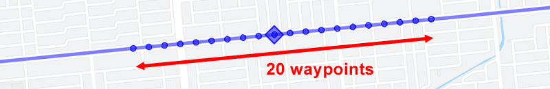 Penanda laluan wayah dipaparkan pada Peta Google