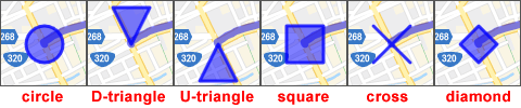 Marker shape displayed on Google map
