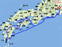 Shikoku und Kyusyu Reiseroute