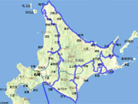 Hokkaido touring route
