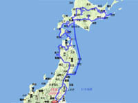 Tohoku region and Hokkaido touring route