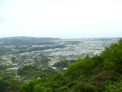 高知県道385号線、龍河洞スカイラインの高台から見下ろした市街地