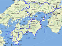 Sikoku and Chugoku region touring route