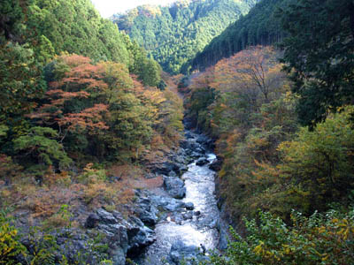 紅葉シーズンの秋川渓谷