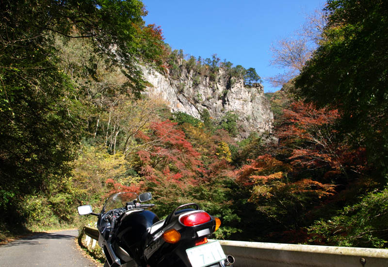 川の両側に広がる北秋川渓谷の紅葉