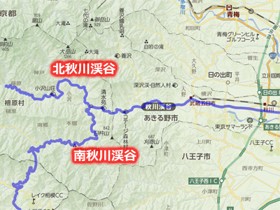 秋川渓谷ツーリングマップ