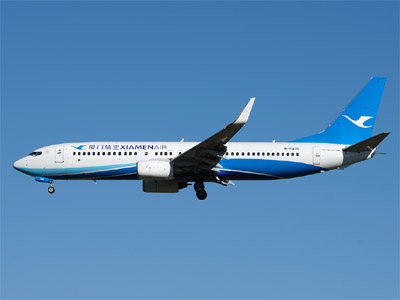 福州(FOC)発 成田(NRT)行 厦門（アモイ）航空 MF809便、Boeing 737-800 (B-5435)