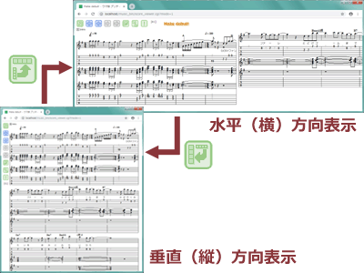 譜面表示(楽譜表示)用のソフトウェア「Score Viewer」の表示方向の変更方法について