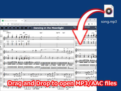Muatkan fail MP3/AAC dengan drag and drop