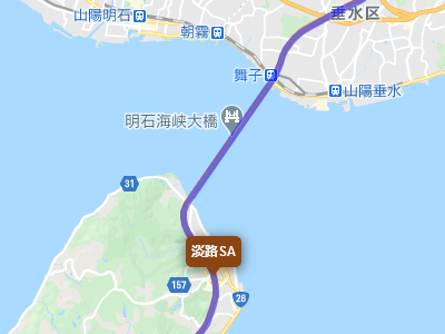 神戸淡路鳴門自動車道の淡路サービスエリアの地図