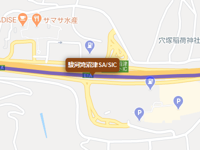 新東名高速道路の駿河湾沼津サービスエリアの地図
