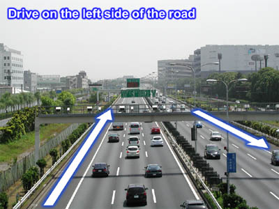 Left-hand traffic in Japan