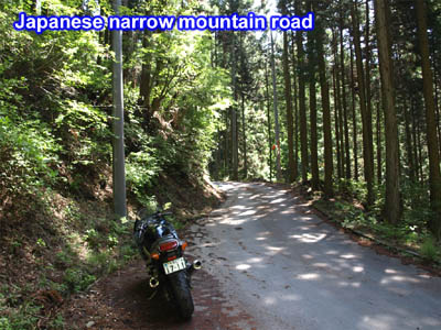Route de montagne étroite japonaise