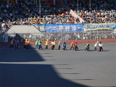 SG日本選手権オートレース最終日の第９レース特別一般Ａ戦のスタートライン