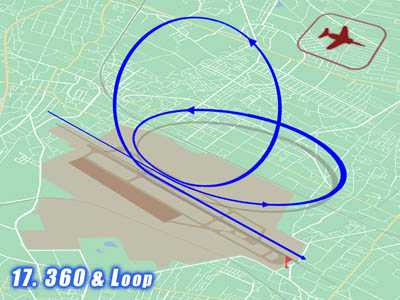 入間基地航空祭で展示飛行する時のブルーインパルスの360 and Loopの飛行ルート