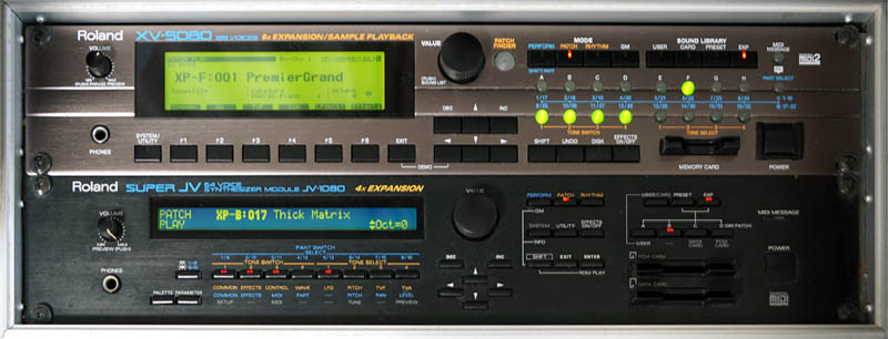 Roland製の音源モジュールXV-5080とJV-1080