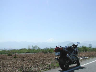 国道52号線 遠目の富士山