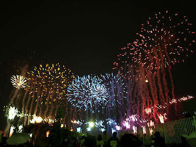 東京競馬場（府中競馬場）の花火大会で打ち上げられた花火