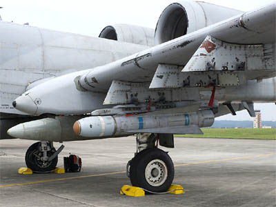 A-10サンダーボルトのBomb rackの装備されていたTGM(Training Guided Missile)
