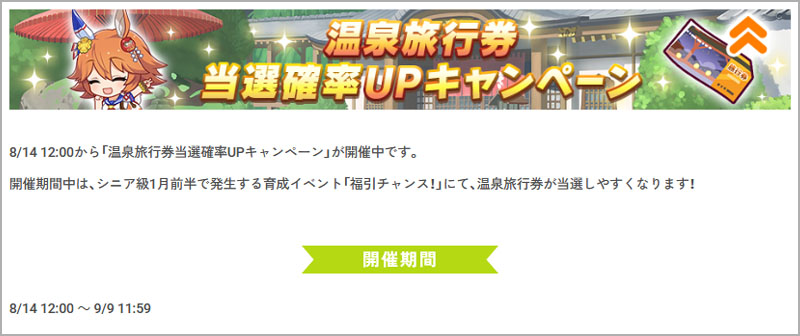 第6回「温泉旅行券当選確率UPキャンペーン」の公式案内