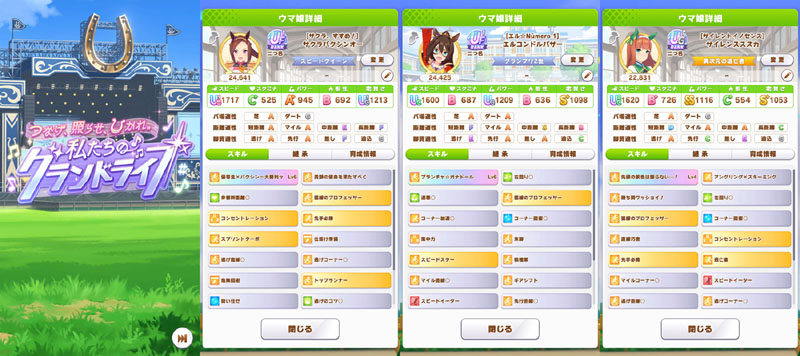 新育成グランドライブによりステータス上限1200を突破したハイステータスのウマ娘