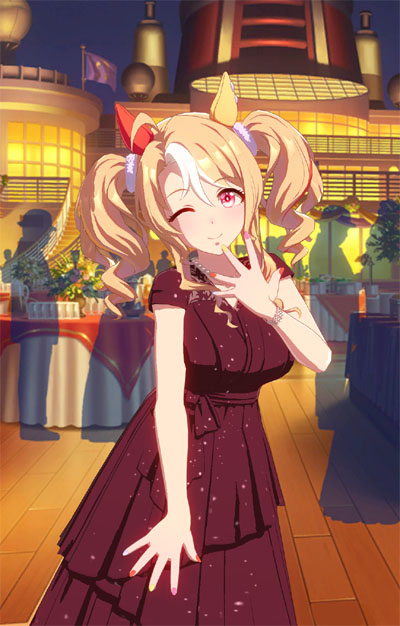 クリスマスイベントに登場するドレス姿の可愛いフサイチパンドラ
