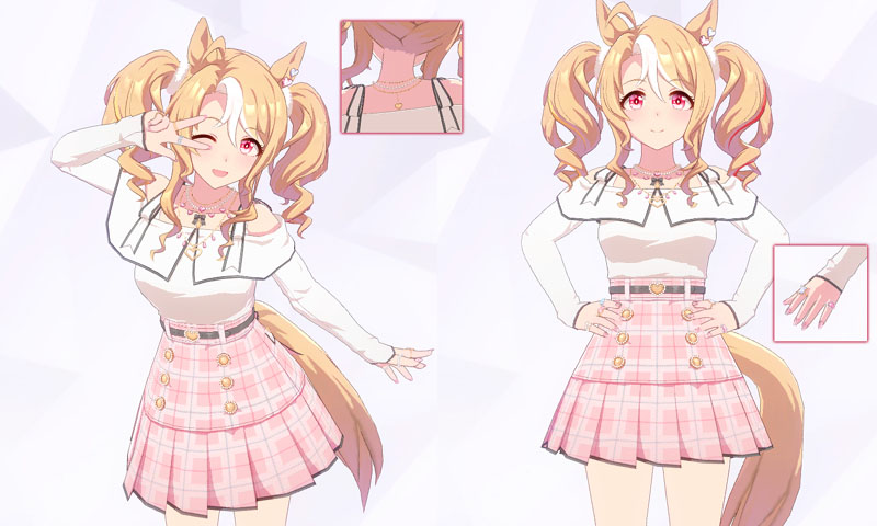 フサイチパンドラが私服で付けているネックレス、ペンダント、指輪のアクセサリー詳細が判る画像