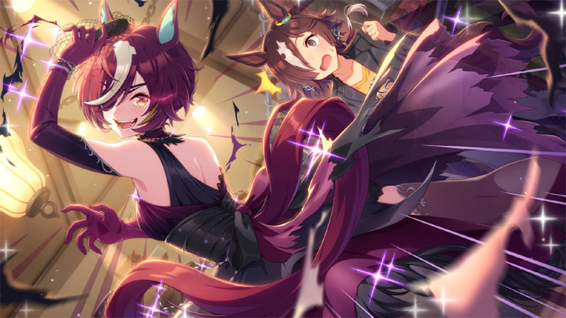 ストーリーイベント「Phantasmagoria　～幻踏～」よりドロワ姿のタニノギムレットとウオッカ