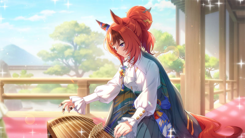 ストーリーイベント「琴線弾きて、風光る」より、琴を演奏するバブルガムフェロー