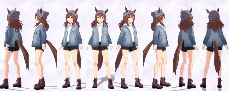 ナカヤマフェスタの私服、白のパーカーにデニムのジャケット、黒の裾ダメージデニムショートパンツ、茶色のレースアップブーツ