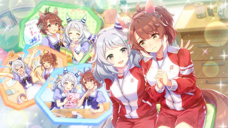 ストーリーイベント「ことば・こころ・ひびけ」で描かれたヒシミラクルとダンツフレームの部屋